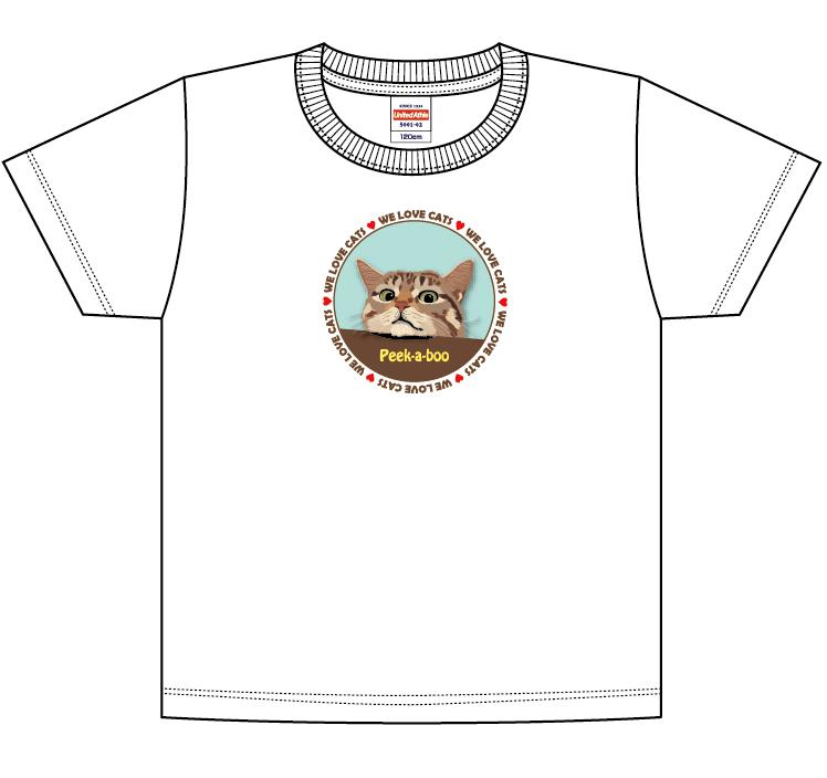 白Tシャツ、全面にフルカラープリント